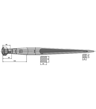 Spjut M28 1250mmnr25 Kveneland