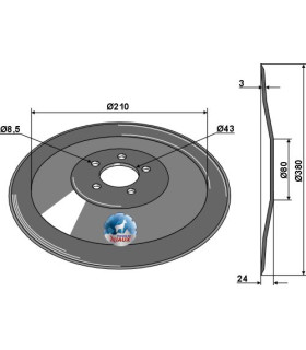 Seed drill disc Ø380x3