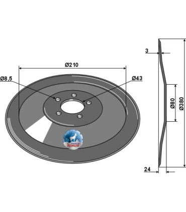 Seed drill disc Ø380x3