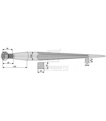 Spjut M28x1,5 980mm nr33 Ålö