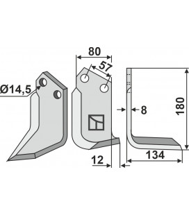 Fräskniv 180x80mm hö Breviglieri