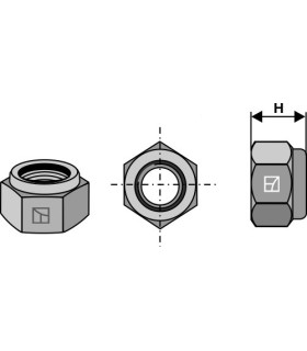 Self-locking hexagon nut - M12x1,25 H12 - 10.9