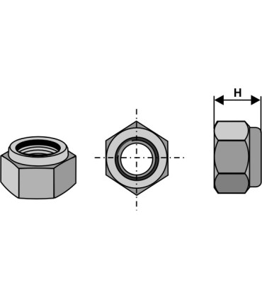 Self-locking hexagon nut - M24x2 - 8.8