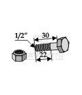 Bult med låsmutter Taarup 1/2"UNF-12.9 L30mm