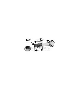 Bult med låsmutter Taarup 1/2"UNF-12.9 L52mm