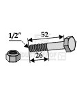 Bult med låsmutter Taarup 1/2"UNF-12.9 L52mm