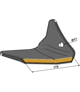 Replacement wing Hard metal - right