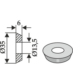 Washer Ø35x6xØ13,5