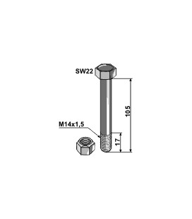 Bult med mutter M14x1,5-10,10