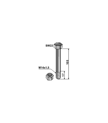 Bult med mutter M14x1,5-10,10