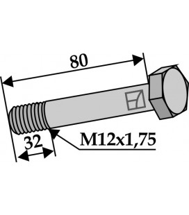 Bolt with self-locking nut - M12x1,75