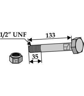 Hexagon Bolt with self-locking nut - 1/2'UNF