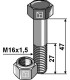 Hexagon bolt M16x1,5x47 with self-locking nut