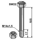 Bult med mutter M14x1,5-10,10