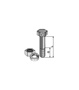 Bolt with nut and split washer - 7/16x35 12.9