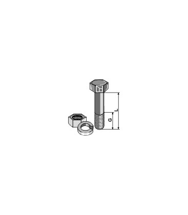 Bolt with nut and split washer - 7/16x35 12.9