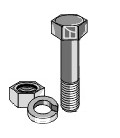 Bolt with nut and split washer - 7/16x35 12.9