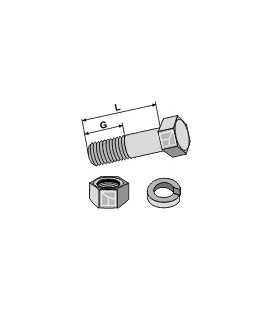 Bolt with nut and split washer - 7/16x40 12.9