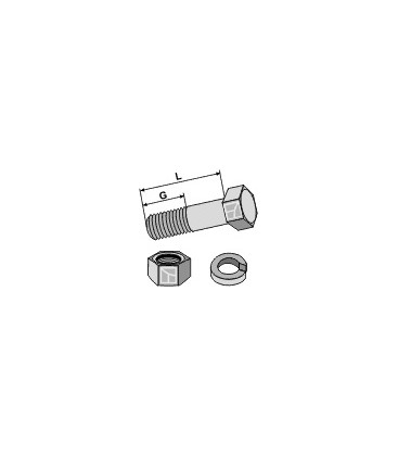 Bolt with nut and split washer - 7/16x40 12.9