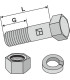 Bolt with nut and split washer - 1/2'UNF x38