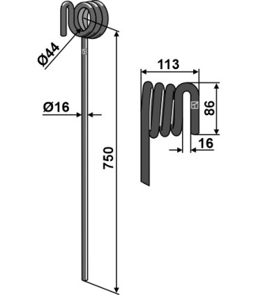 Following tine, left model