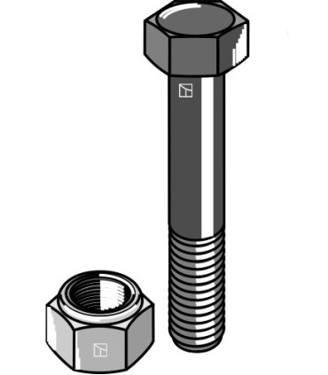 Hexagon bolt M10x1,5x65 with self-locking nut