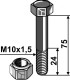 Bolt with self-locking nut - M10x1,5
