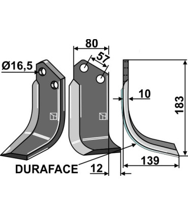 Blade DURAFACE, right model