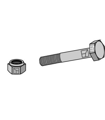 Bolt with self-locking nut - M12x1,75