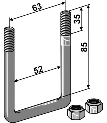Stirrup bolt - M12x1,75