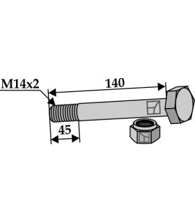 Bolt with self-locking nut - M14x2
