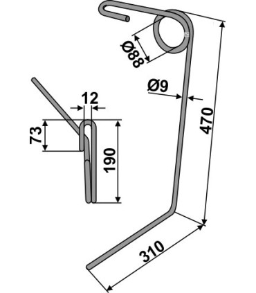 Following tine - right