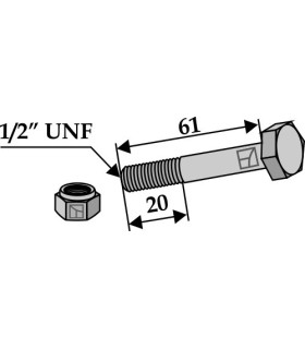 Bolt with self-locking nut - 1/2'UNF