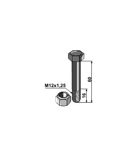 Bult med mutter M12 10,9