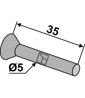 Countersunk rivet for seed share