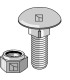 Saucer-head screw M12x1,75x30 - 8.8 with self-locking nut