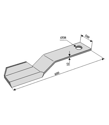 Slaga kniv F. Spearhead 100x12x600 höger