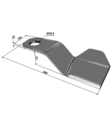 Slaga kniv F. Spearhead 100x12x395 vänster