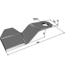 Slaga kniv F. Spearhead 100x12x395 höger