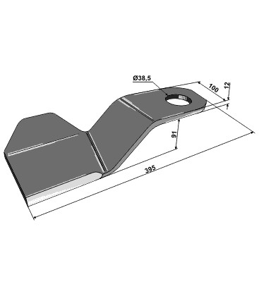 Slaga kniv F. Spearhead 100x12x395 höger