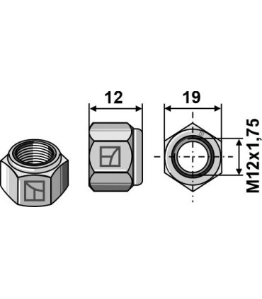 Self-locking nut M12