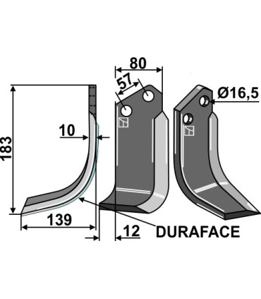 Blade DURAFACE, left model