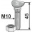 Bult o mutter Harv/Kultivator M10x45 - 8.8