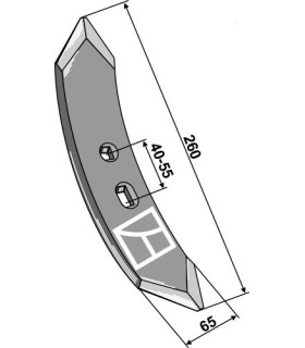 Cultivator share MF 260mm