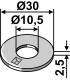 Washer Ø30x2,5xØ10,5