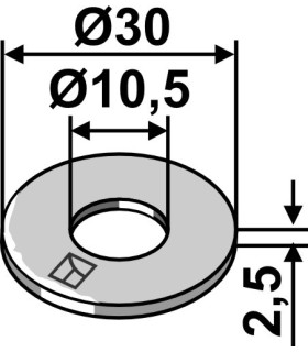 Washer Ø30x2,5xØ10,5
