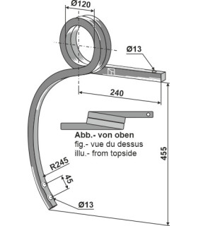 Double coil spring, right
