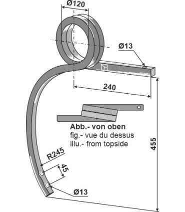 Double coil spring, right