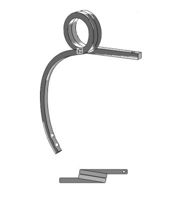 Double coil spring, right