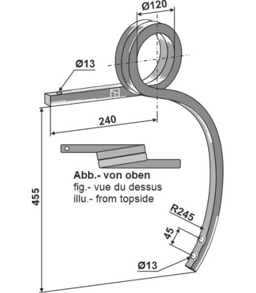 Double coil spring, left